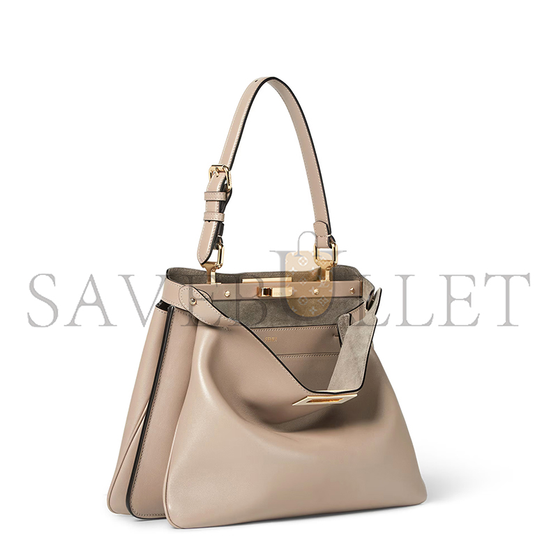 F**di peekaboo soft medium dove grey leather bag 8bn353aovhf0e65 (33*25.5*10cm)